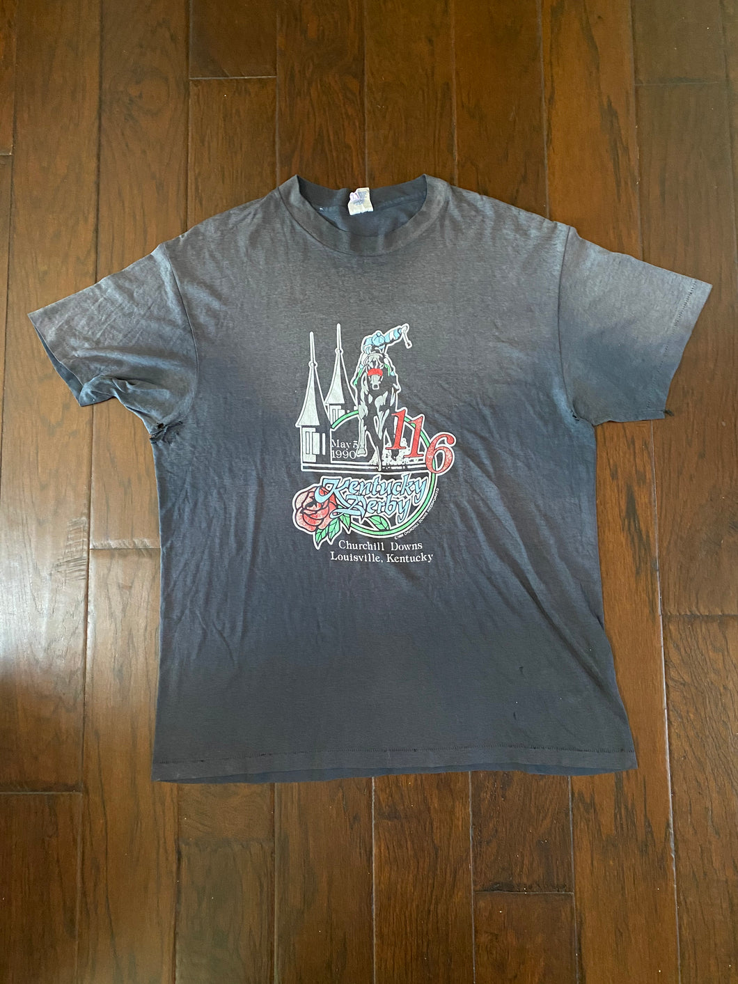 Kentucky Derby “May 5, 1990” Churchill Downs Vintage Distressed T-shirt