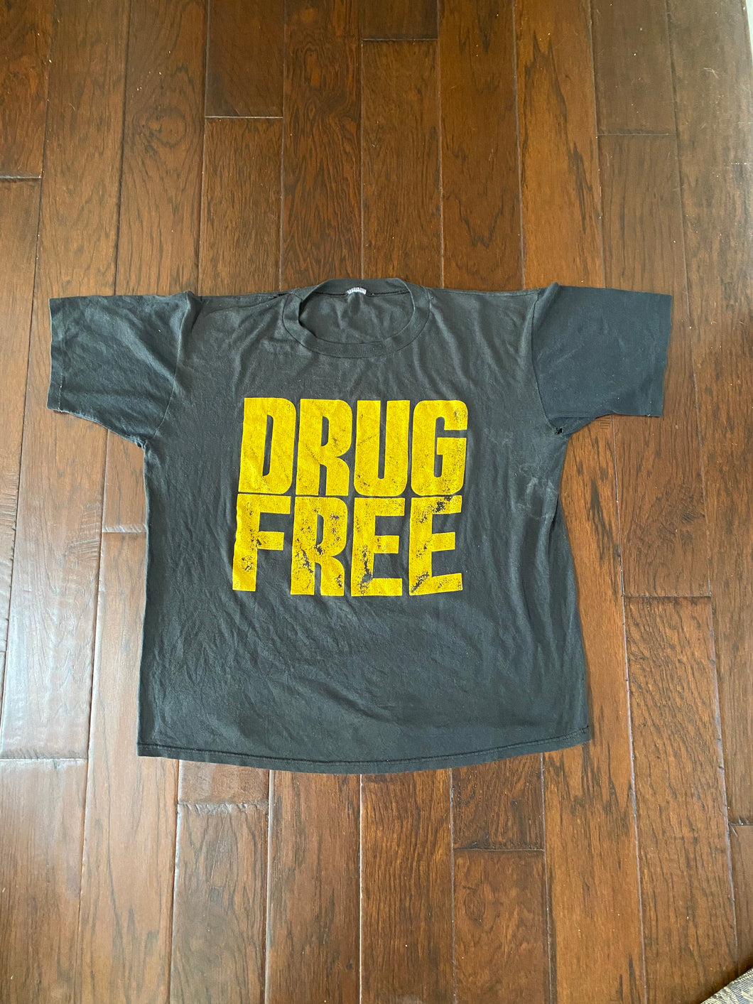Drug Free 1980’s Vintage Distressed T-shirt