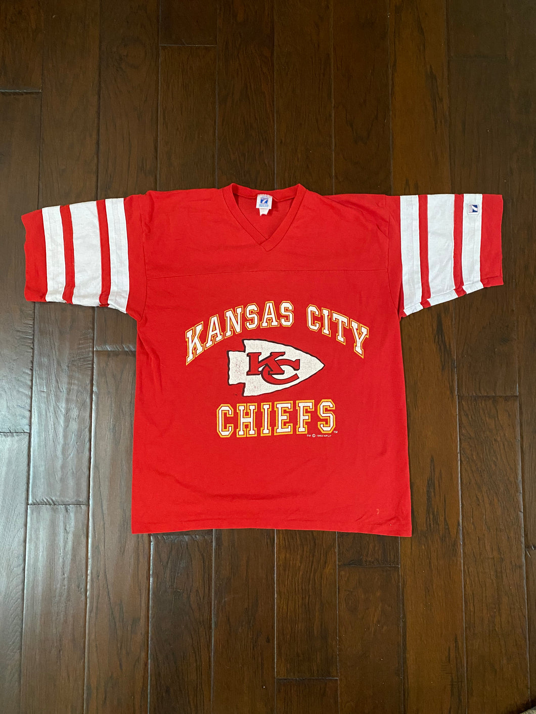 Kansas City Chiefs 1992 Vintage Distressed Jersey T-shirt