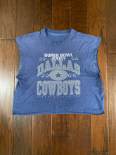 Load image into Gallery viewer, Dallas Cowboys “1992 NFC Champions” Vintage Paper Thin Distressed Crop Top Tank
