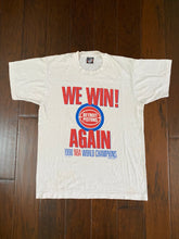 Load image into Gallery viewer, Detroit Pistons 1990 “We Win Again” NBA Champions Vintage Distressed T-shirt
