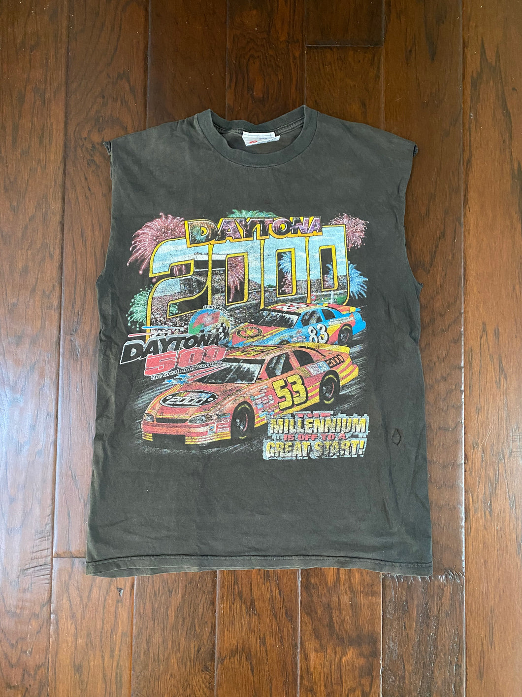 Dayton 500 “February 20, 2000” NASCAR Winston Cup Series Vintage Distressed Sleeveless T-shirt